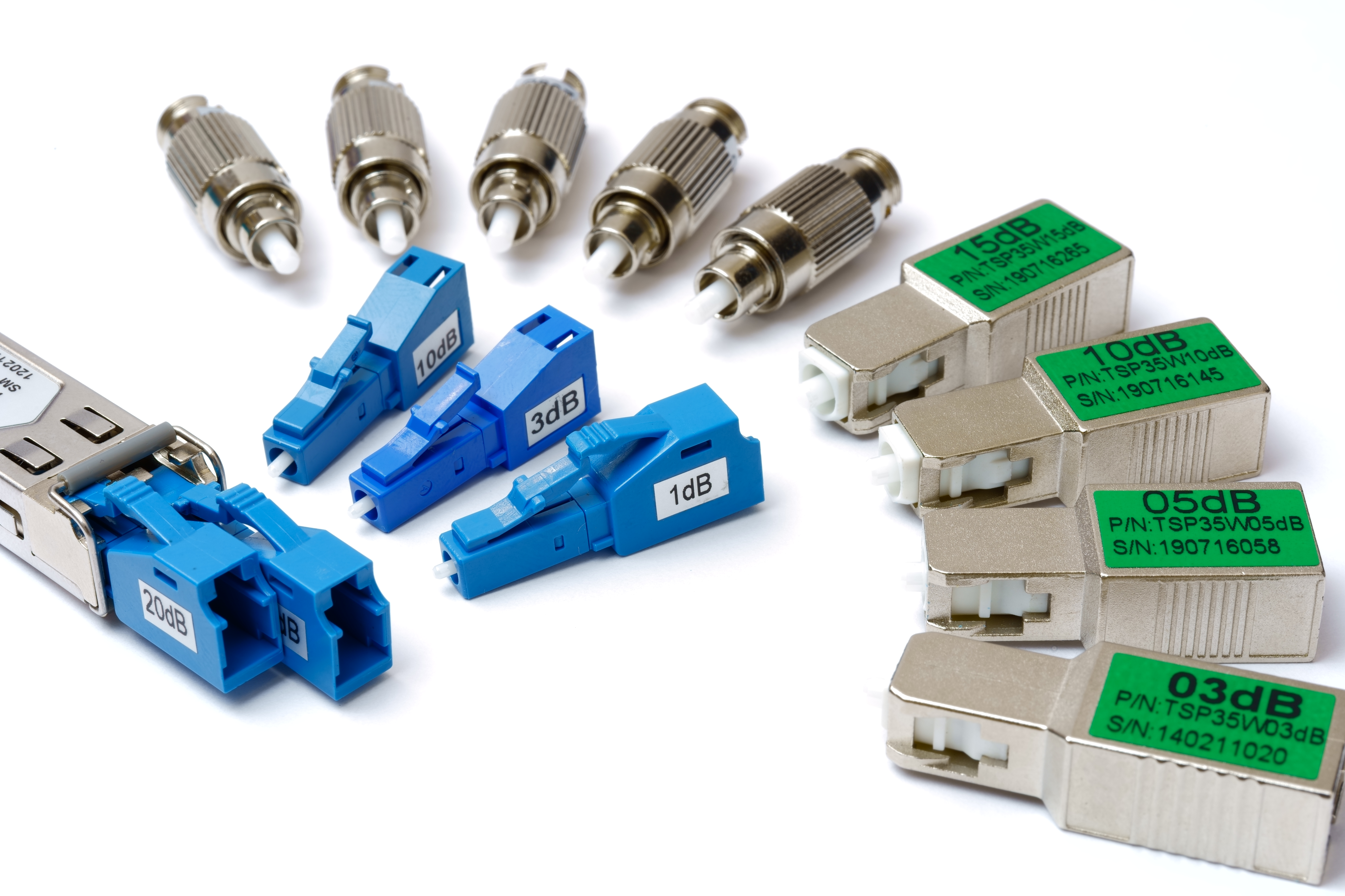 光固定減衰器（光アッテネータ）｜高精度±0.5dB公差・SC/LC/FC各種在庫